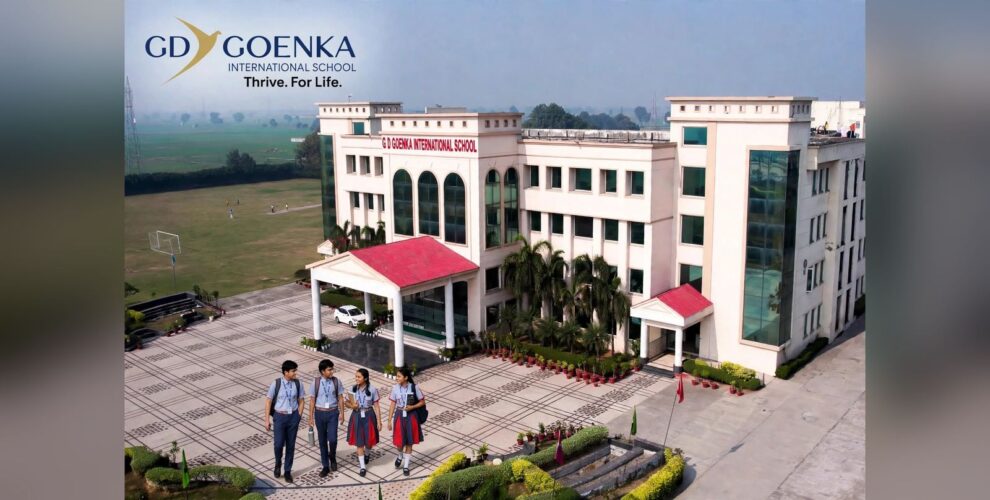 Students walking across the main courtyard of GD Goenka International School, one of the top 10 CBSE schools in Sonepat for 2026-27